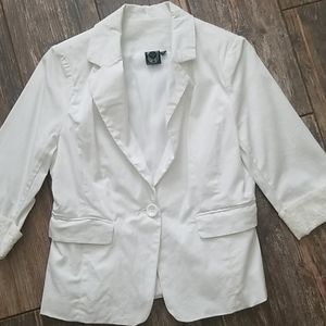 White Blazer Lace Details